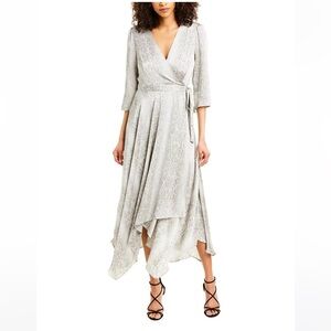 BCBGMaxAzria Elegant Silver Midi Dress